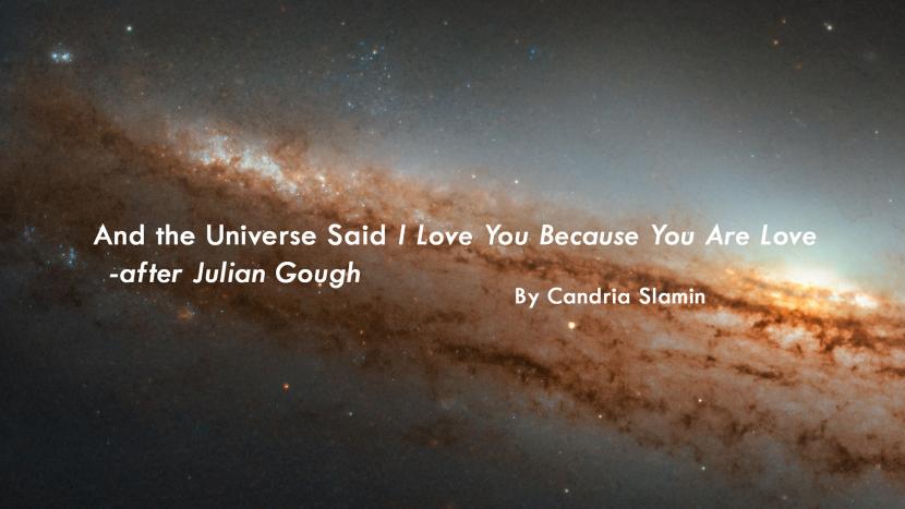 And the Universe Said I Love You Because You Are Love  – after Julian Gough